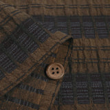 Cotton-Wool Dobby Fabric – Soft Border Stitch - Earthy Mustard (Length) 1=0.25yard