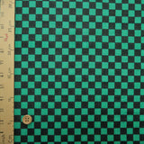 Double Gauze Cotton – Black & Green Ichimatsu Checker Pattern (Length) 1=0.25yard
