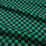 Double Gauze Cotton – Black & Green Ichimatsu Checker Pattern (Length) 1=0.25yard