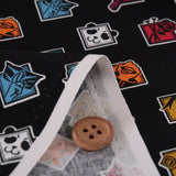 Jujutsu Kaisen Official Cotton Fabric – Black Icon Pattern (Length) 1=0.25yard