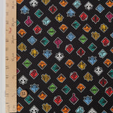 Jujutsu Kaisen Official Cotton Fabric – Black Icon Pattern (Length) 1=0.25yard