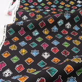 Jujutsu Kaisen Official Cotton Fabric – Black Icon Pattern (Length) 1=0.25yard