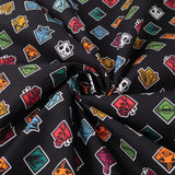Jujutsu Kaisen Official Cotton Fabric – Black Icon Pattern (Length) 1=0.25yard