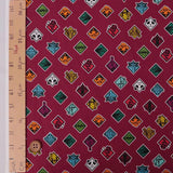 Jujutsu Kaisen Official Cotton Fabric – Dark Red Icon Pattern (Length) 1=0.25yard