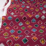 Jujutsu Kaisen Official Cotton Fabric – Dark Red Icon Pattern (Length) 1=0.25yard