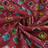 Jujutsu Kaisen Official Cotton Fabric – Dark Red Icon Pattern (Length) 1=0.25yard