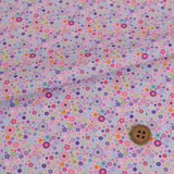 Cotton – Colorful Floral Beads, Light Purple (Length) 1=0.25yard