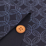 Ikat-Style Shippo Pattern - Indigo (Length) 1=0.25yard