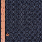 Ikat-Style Shippo Pattern - Indigo (Length) 1=0.25yard
