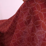 Ikat-Style Shippo Pattern - Dark Red (Length) 1=0.25yard