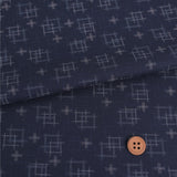 Japanese Ikat Igasuri Style Motif - Indigo / White (Length) 1=0.25yard