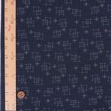 Japanese Ikat Igasuri Style Motif - Indigo / White (Length) 1=0.25yard