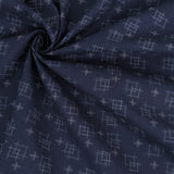 Japanese Ikat Igasuri Style Motif - Indigo / White (Length) 1=0.25yard