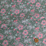 Imaginary Flowers - Pink on Light Gray (Length) 1=0.25yard