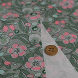 Imaginary Flowers - Pink on Light Gray (Length) 1=0.25yard