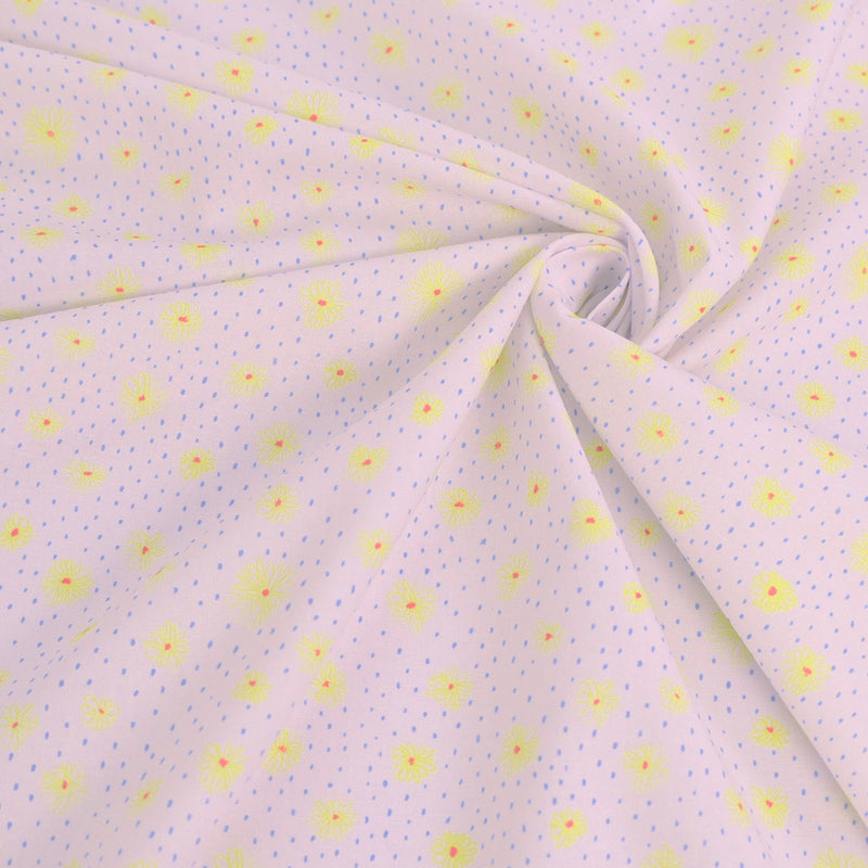 Hand-Drawn Style Floral - Yellow Flowers (Length) 1=0.25yard