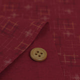 Japanese Ikat Igasuri Style Motif -Deep Red (Length) 1=0.25yard