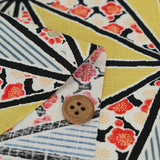 Small Flowers in Asanoha Star - Mustard Yellow (Length) 1=0.25yard