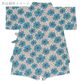 Cotton - Scattered Flower Lattice Pattern - Blue (Length) 1=0.25yard