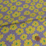Cotton - Scattered Flower Lattice Pattern - Yellow (Length) 1=0.25yard