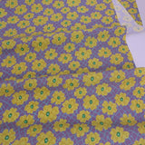 Cotton - Scattered Flower Lattice Pattern - Yellow (Length) 1=0.25yard
