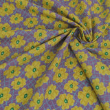 Cotton - Scattered Flower Lattice Pattern - Yellow (Length) 1=0.25yard