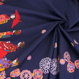 Maiko Girls on a Walk - Navy (Length) 1=0.25yard