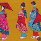 Maiko Girls on a Walk - Mustard (Length) 1=0.25yard