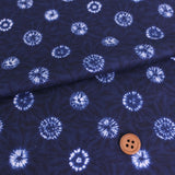Shibori-Style Cotton – Chrysanthemum Circle Pattern - Indigo (Length) 1=0.25yard