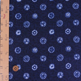 Shibori-Style Cotton – Chrysanthemum Circle Pattern - Indigo (Length) 1=0.25yard