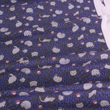 Cotton – Cats on a Dotted Background, Gray and Blue (Length) 1=0.25yard