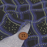 Cotton – Lace Lattice, Charcoal Black and Blue Violet (Length) 1=0.25yard