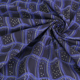 Cotton – Lace Lattice, Charcoal Black and Blue Violet (Length) 1=0.25yard
