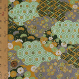 Patterned Clouds Fusion - Green (Length) 1=0.25yard