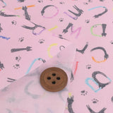 Cotton – Cat Alphabet, Soft Pink (Length) 1=0.25yard