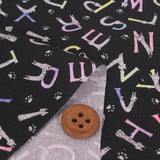 Cotton – Cat Alphabet, Black (Length) 1=0.25yard