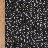 Cotton – Cat Alphabet, Black (Length) 1=0.25yard