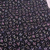 Cotton – Cat Alphabet, Black (Length) 1=0.25yard
