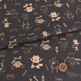 Cotton – Cat Restaurant, Soft Black (Length) 1=0.25yard