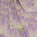 Wisteria Blossom Cotton Fabric – Ivory Beige (Length) 1=0.25yard