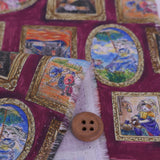 Cotton – Cats in a Masterpiece Art Gallery, Burgundy (Length) 1=0.25yard