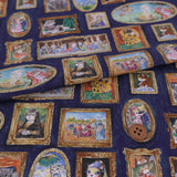 Cotton – Cats in a Masterpiece Art Gallery, Navy (Length) 1=0.25yard