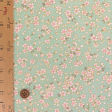 Cotton – Scattered Cherry Blossoms, Pale Spring Green (Length) 1=0.25yard