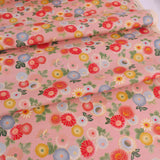 Japanese Cotton – Colorful Chrysanthemums, Dusty Pink (Length) 1=0.25yard