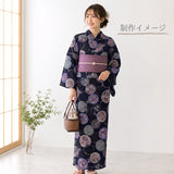 Japanese Cotton – Kasuri-Style Floral Rings, Beige (Length) 1=0.25yard
