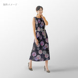 Japanese Cotton – Kasuri-Style Floral Rings, Deep Navy (Length) 1=0.25yard