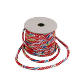 Chirimen Fabric Cord - 1/9in Red Small Waves (Quantity) 1=1yard