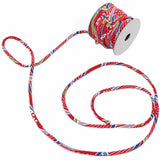 Chirimen Fabric Cord - 1/9in Red Small Waves (Quantity) 1=1yard
