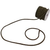 Chirimen Fabric Cord - 1/9in Golden Brown Wave Pattern on Black (Quantity) 1=1yard
