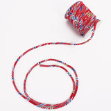 Chirimen Fabric Cord - 1/8in Red Small Waves (Quantity) 1=1yard